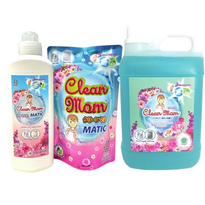 Cleanmom Detergent Cair 900 ml Botol, 800 ml Pouch, 2 Liter Jerigen